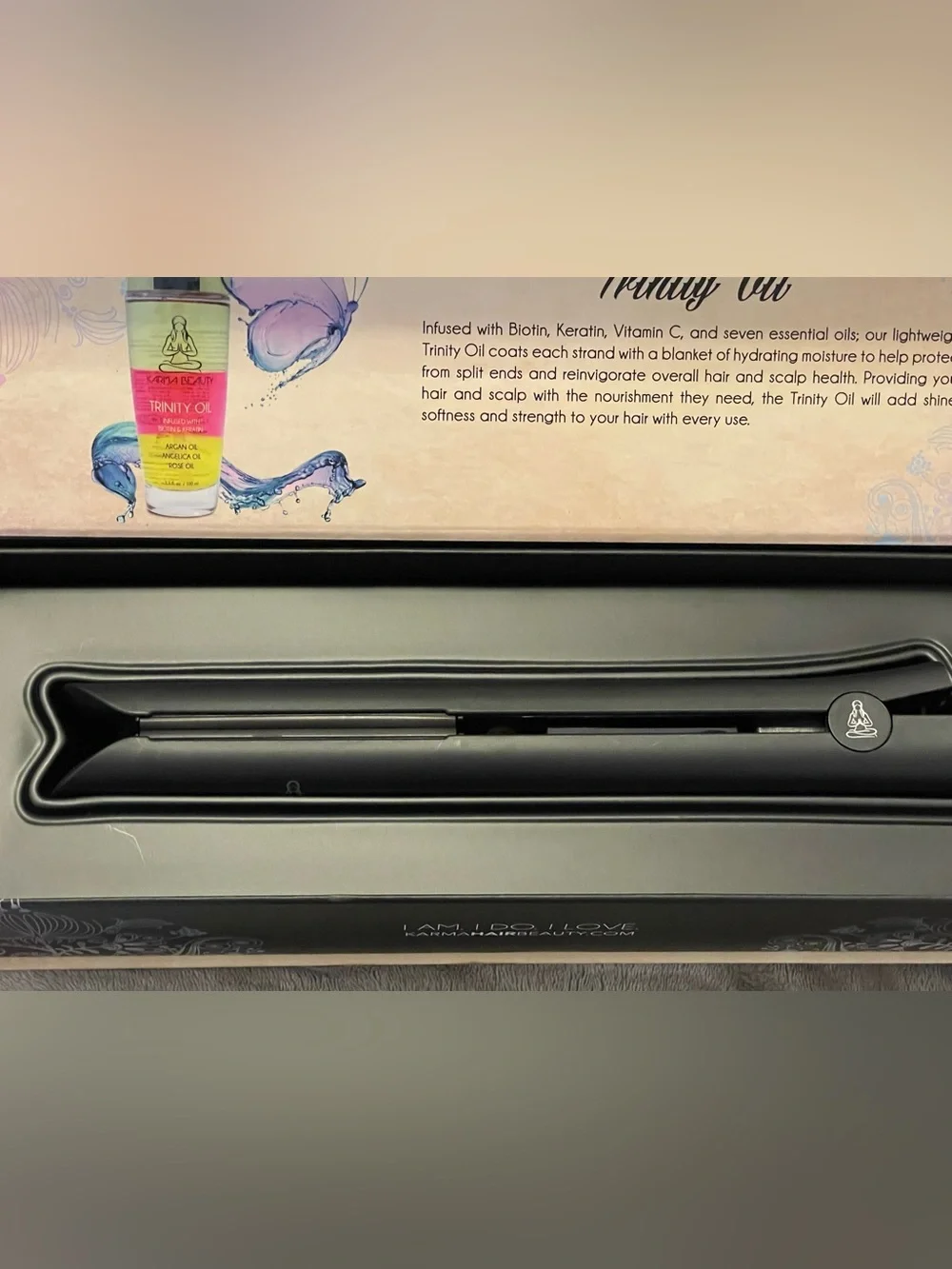 Karma Beauty Black Flat Iron / Hair Straightener 1.25” Professional Ceramic